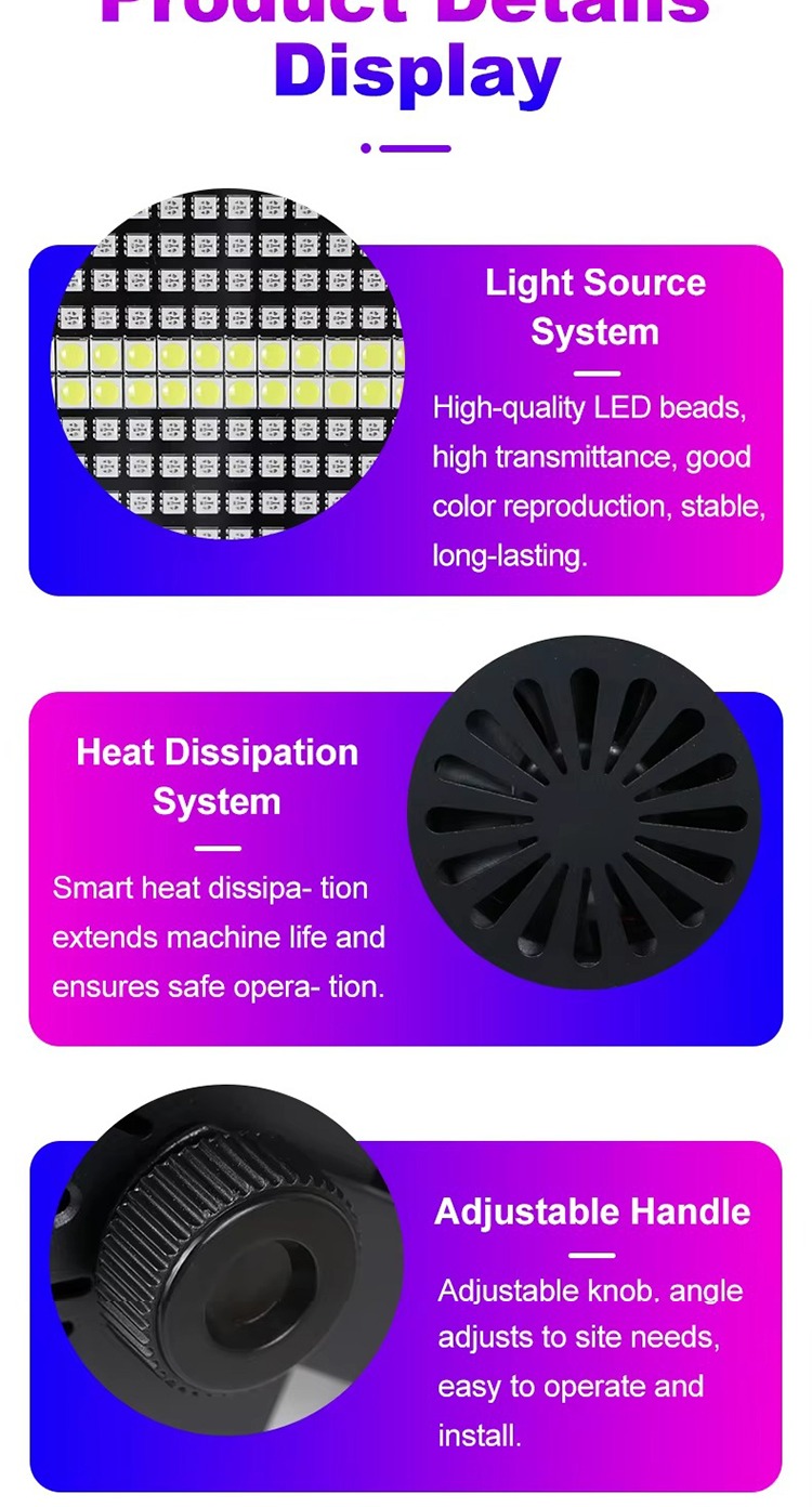KAIY 960 LED Stage Atomic Strobe Light RGB Stormy Lights 48+8 Flash ...