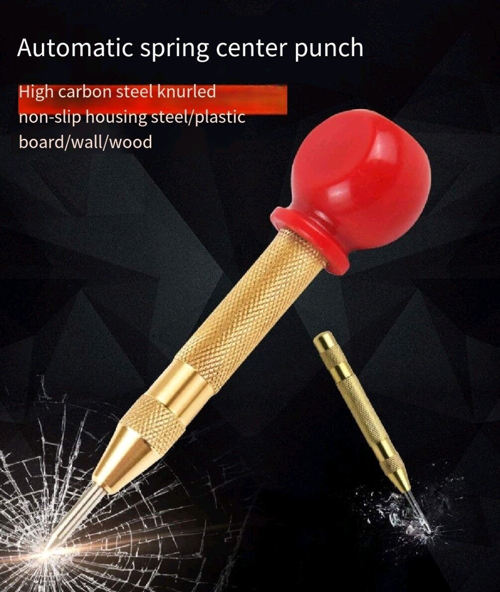 Spring-Loaded Automatic Center Punch Marker for Metal & Wood Projects ...