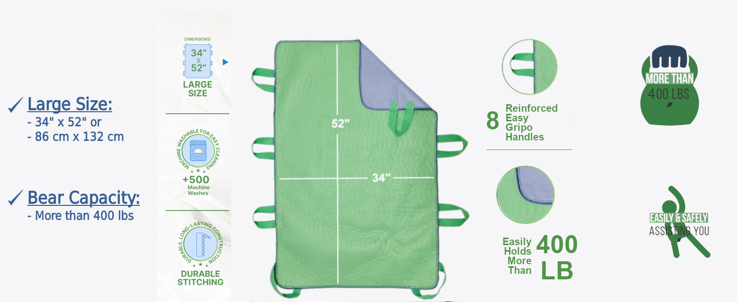 Absorbent Positioning Bed Pads Incontinence Pads forElderly Washable ...