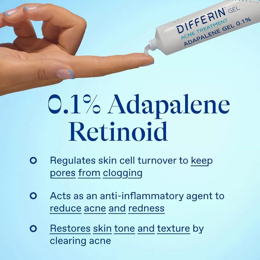 0.1% Adapalene Gel Differin Retinoid Anti-Acne Reduce Redness ...