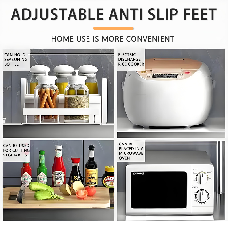 BLUEQZ Microwave oven storage rack countertop stainless steel seasoning ...
