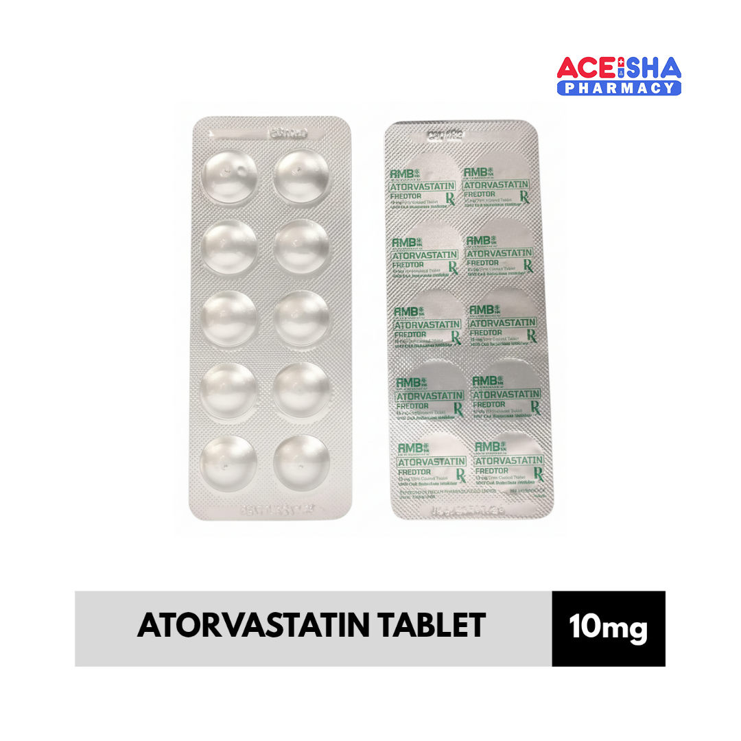 FREDTOR 10mg Film Coated Tablet - Atorvastatin For HMG CoA Reductase ...