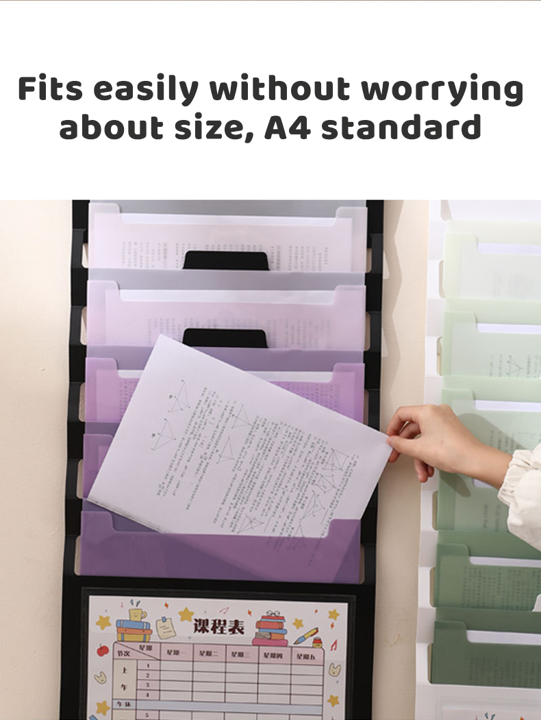 Long/A4 File Organizer Folder Wall-mounted Rainbow Department ...