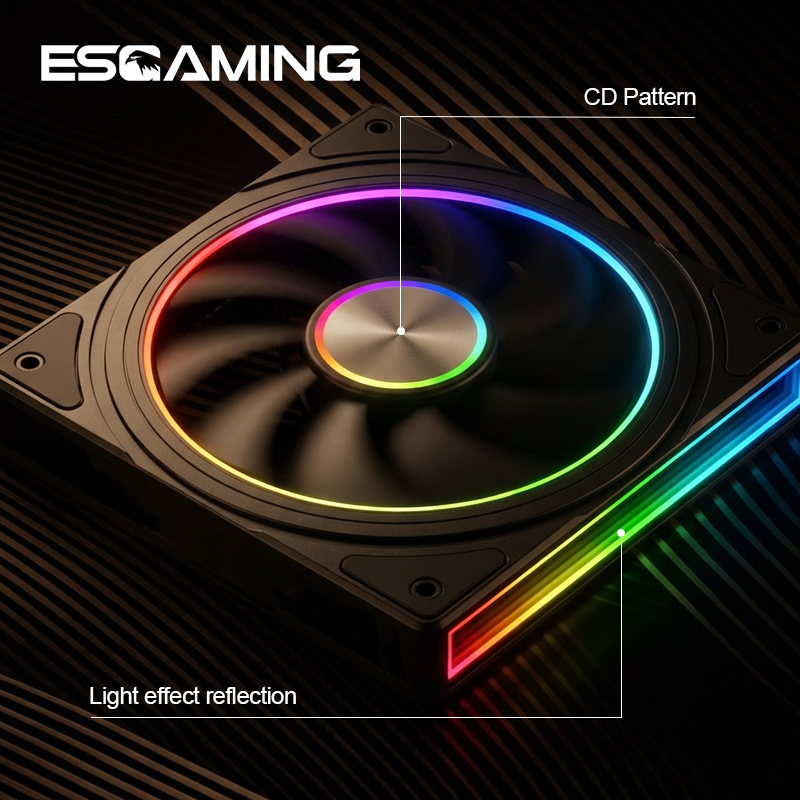 ESGAMING SONIC LIGHT Argb Cpu Fan 5V 3PIN PC Case 4PIN PWM Infinite ...