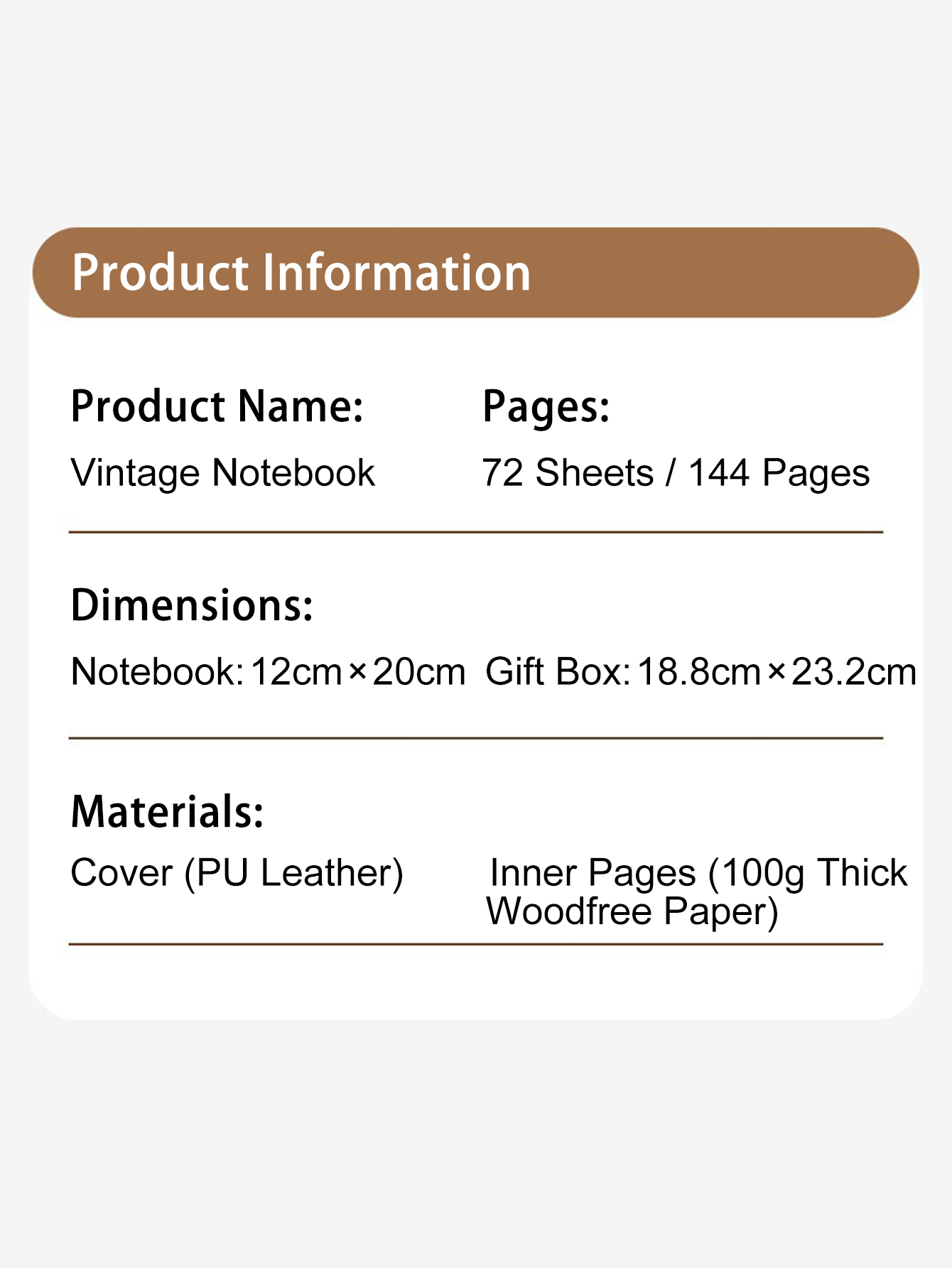 A6 Retro Notebook Kraft Paper Lined Paper Journal for Daily School ...