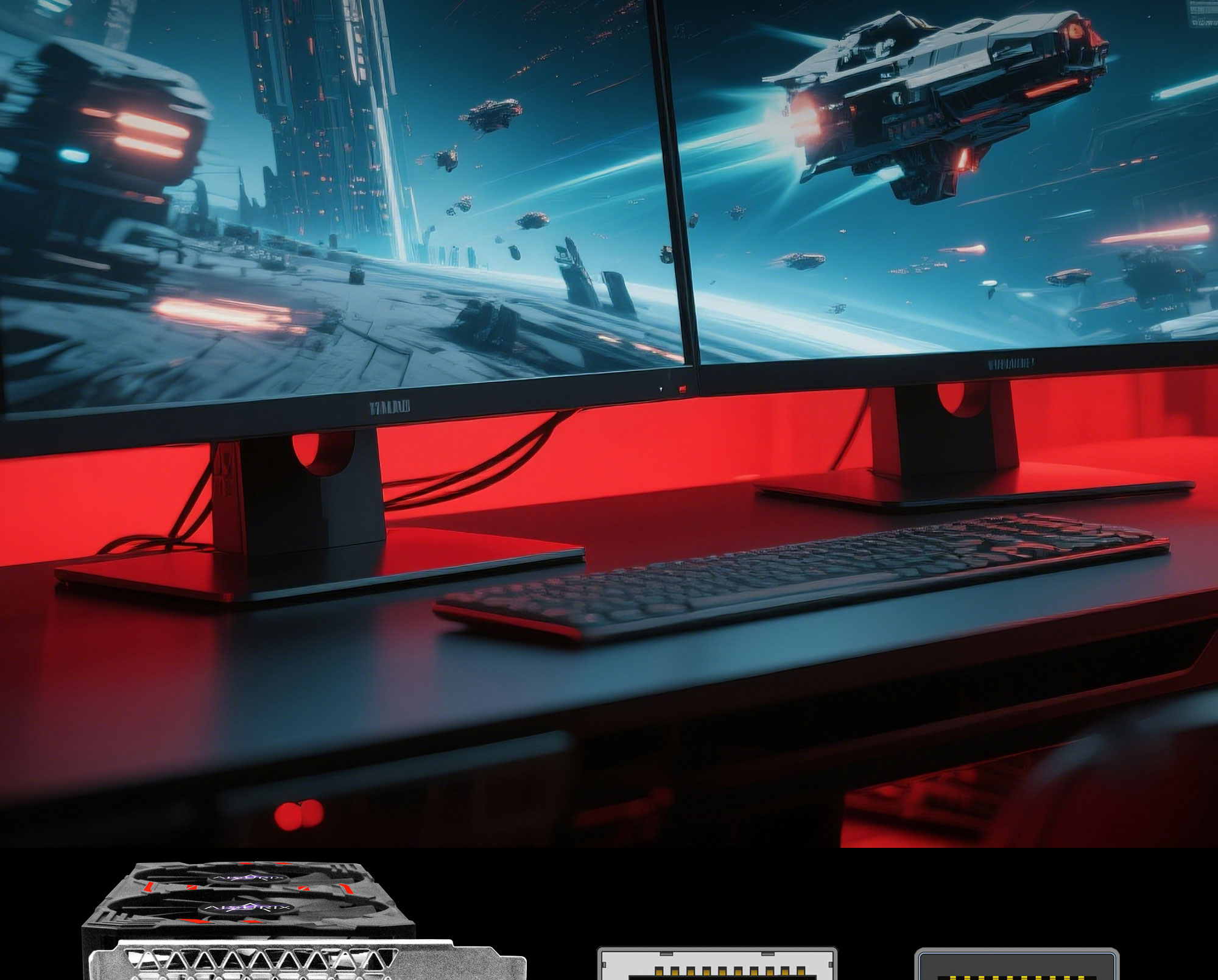 AISURIX Graphics Card RX 580 8GB GDDR5 256Bit 2084SP Computer GPU Video ...