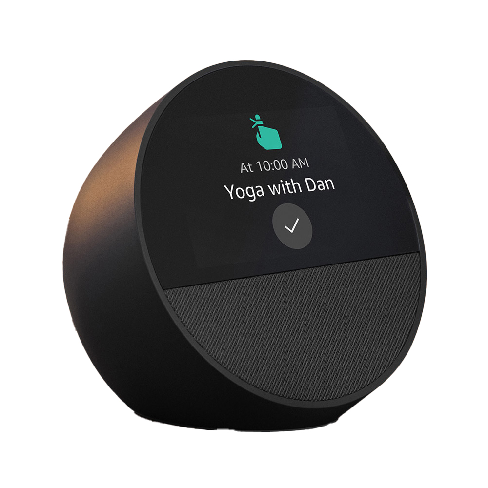 Amazon Echo Spot Smart Alarm Clock with Alexa and Vibrant Sound ...