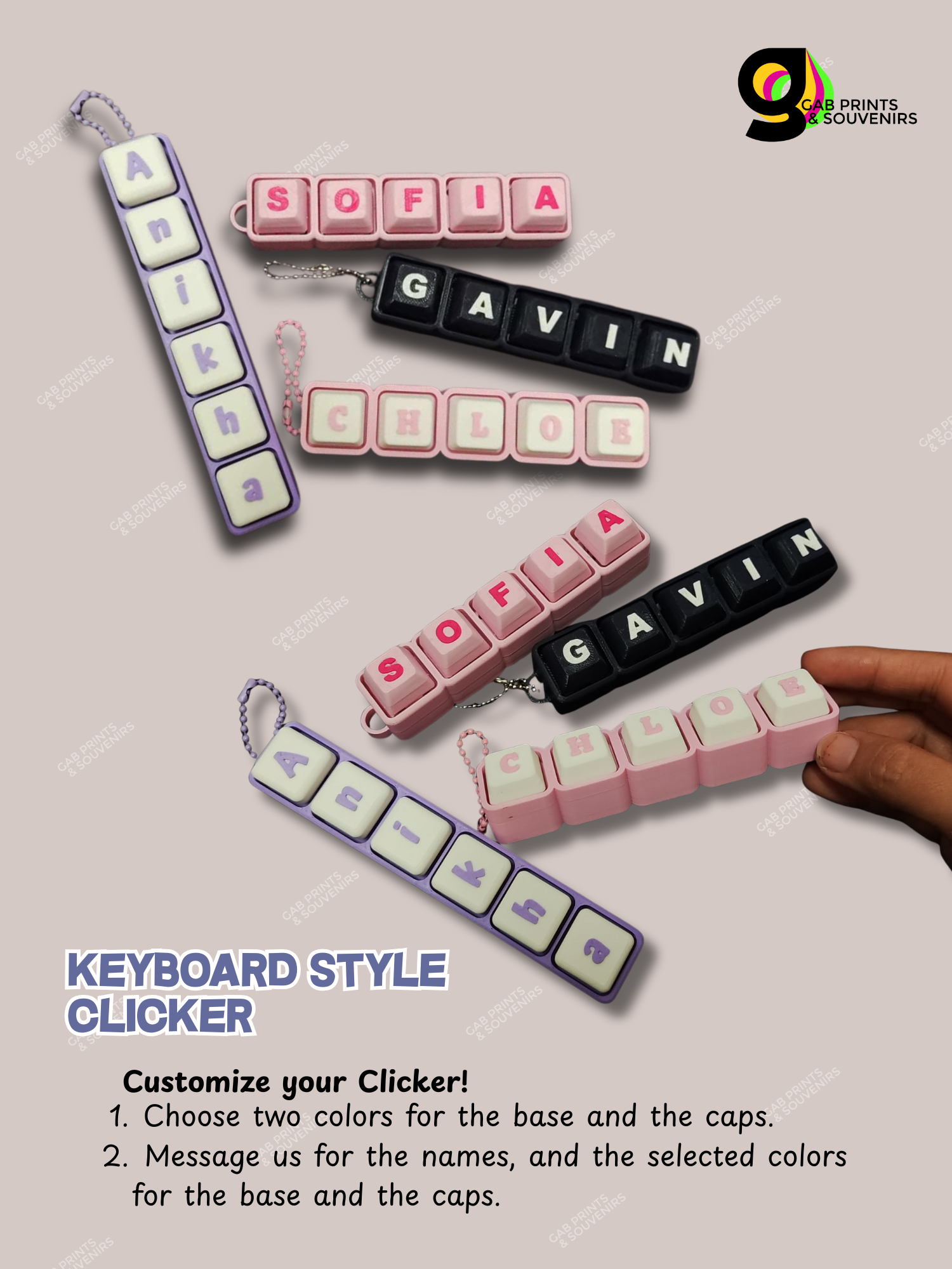 Personalized 3D Keyboard Style Fidget Clicker | Shopee Philippines