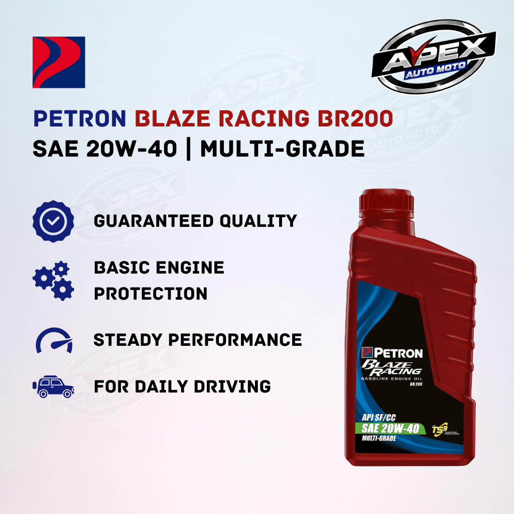 PETRON BLAZE RACING BR200 Gasoline Engine Oil Multi-Grade SAE 20W-40 ...