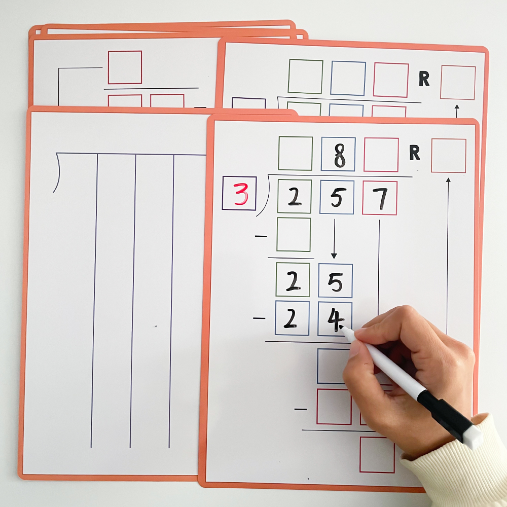 Division Charts for Kids Multi-Digit Division Standard Algorithm Step ...