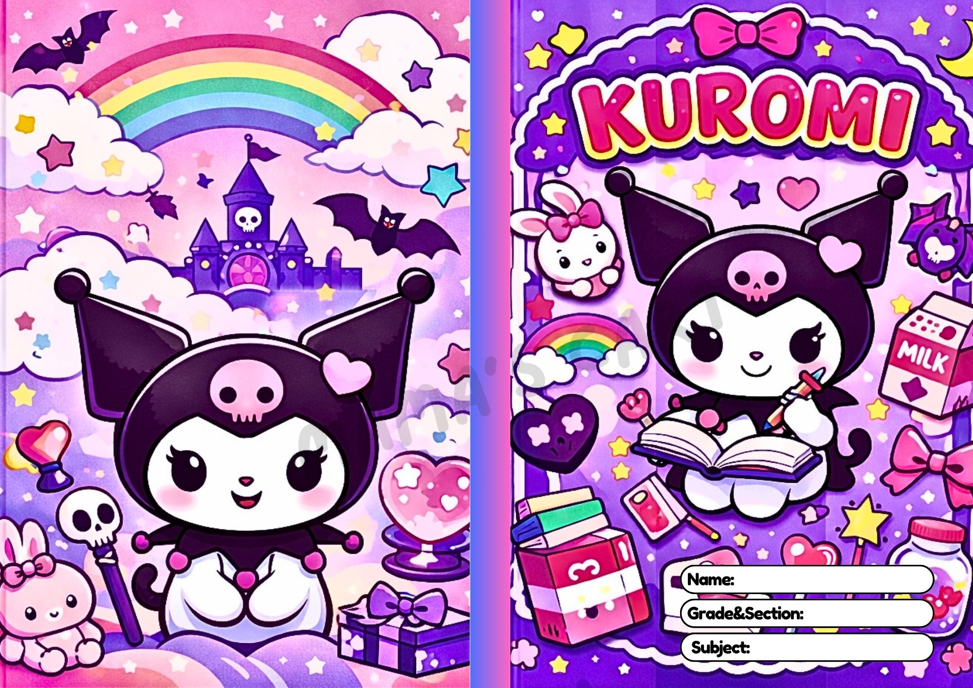 Kuromi Notebook for Kids | Cute Kawaii School Notebook 70 GSM Thick ...