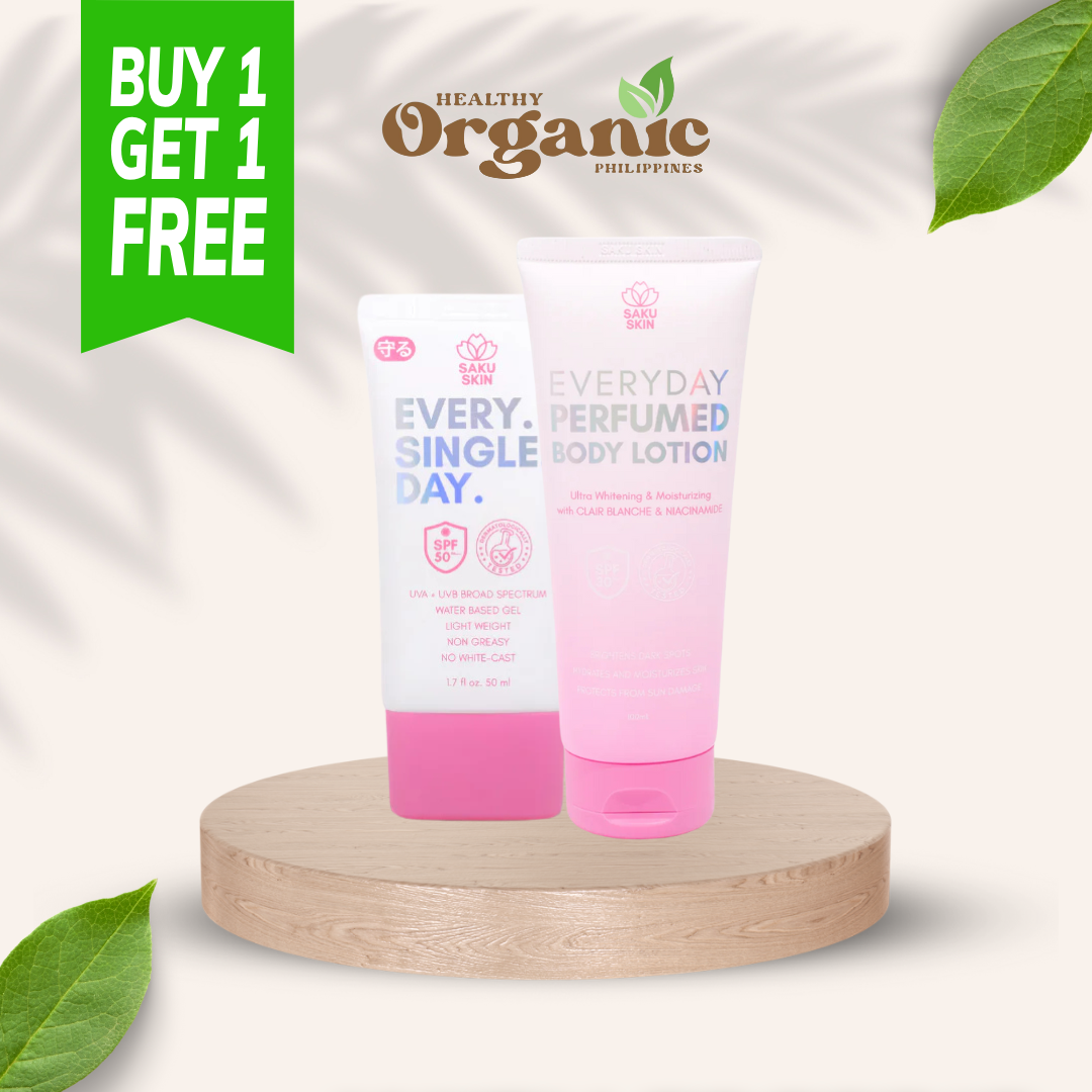 BUY 1 GET 1 SAKU SKIN Every Single Day Sunscreen Perfume Body Lotion ...