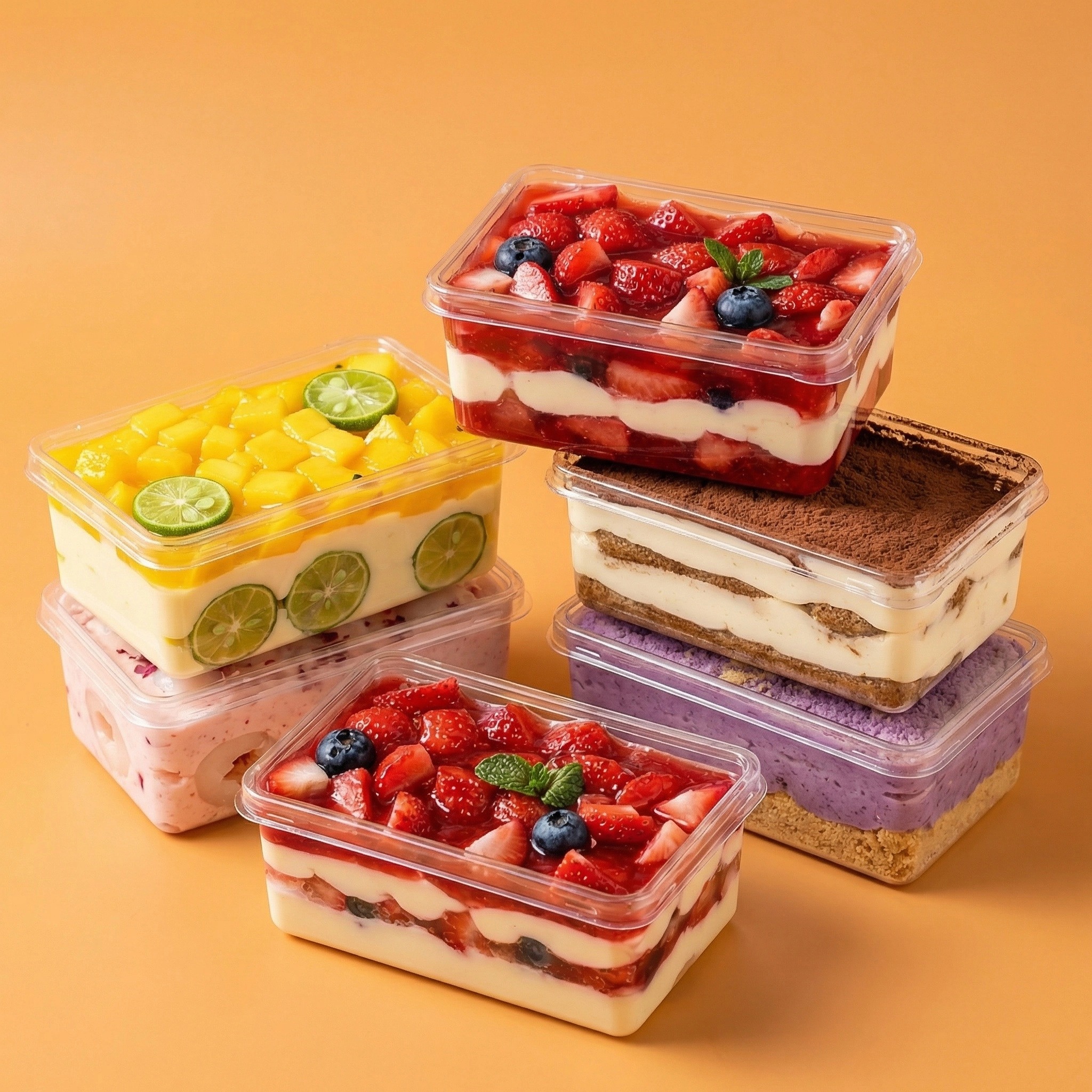 LB 50pcs 240ml Hard Tornado Box | Clear Tiramisu Container w/ Lid ...
