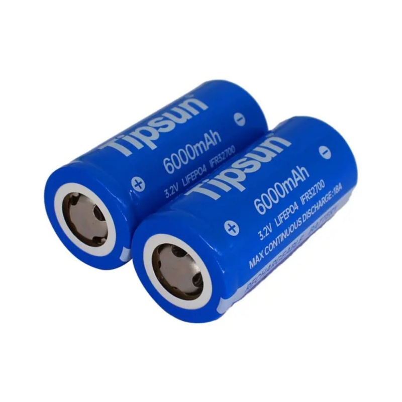Tipsun battery 32650 / 32700 6000mAh 3.2V Cell Flat head rechargeable ...