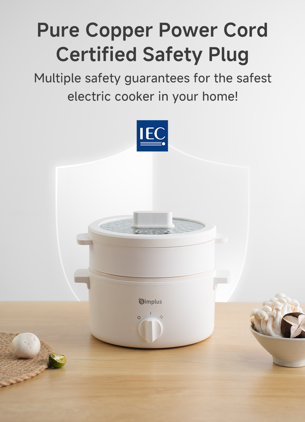 Simplus Electric Cooker 1.8L Capacity 600W Power Multi-Cooker Ceramic ...