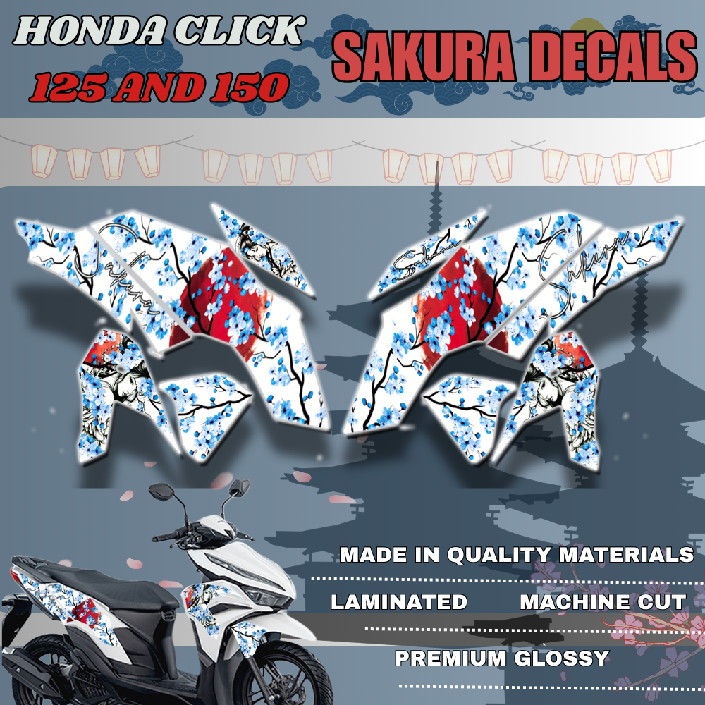 New Decals sticker For Honda Click Version 3 Motorcycle/ Sakura Design ...