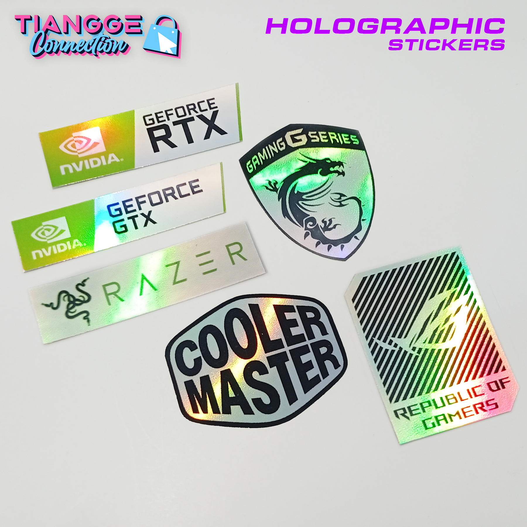 PC STICKER nvidia rtx geforce gtx msi razer cooler master g series rog ...