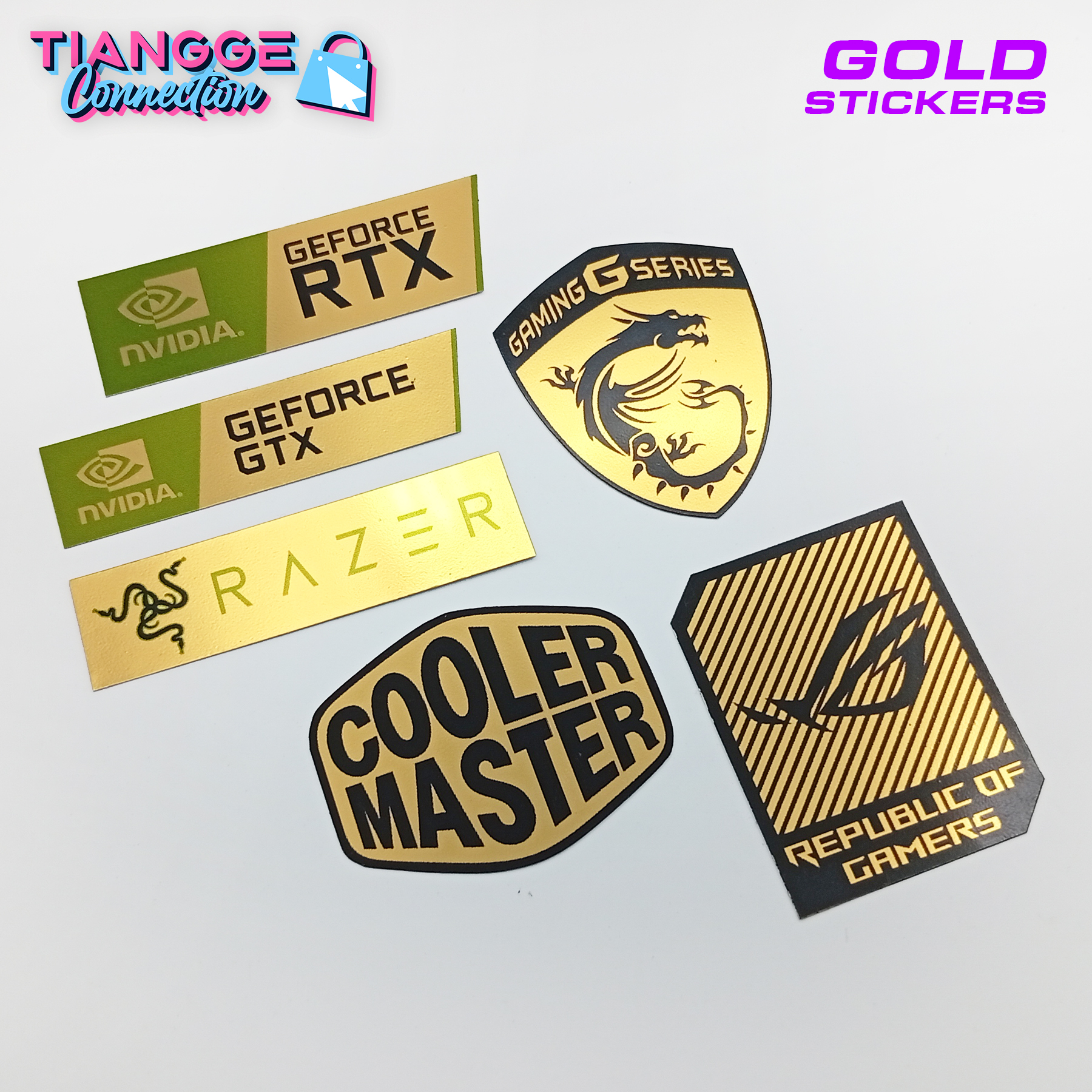 PC STICKER nvidia rtx geforce gtx msi razer cooler master g series rog ...