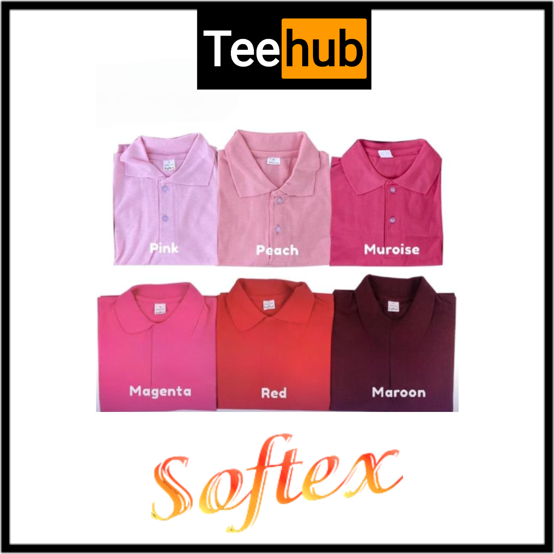 POLO SHIRT | SOFTEX PEACH PINK RED MAROON MUROISE MAGENTA | Shopee ...