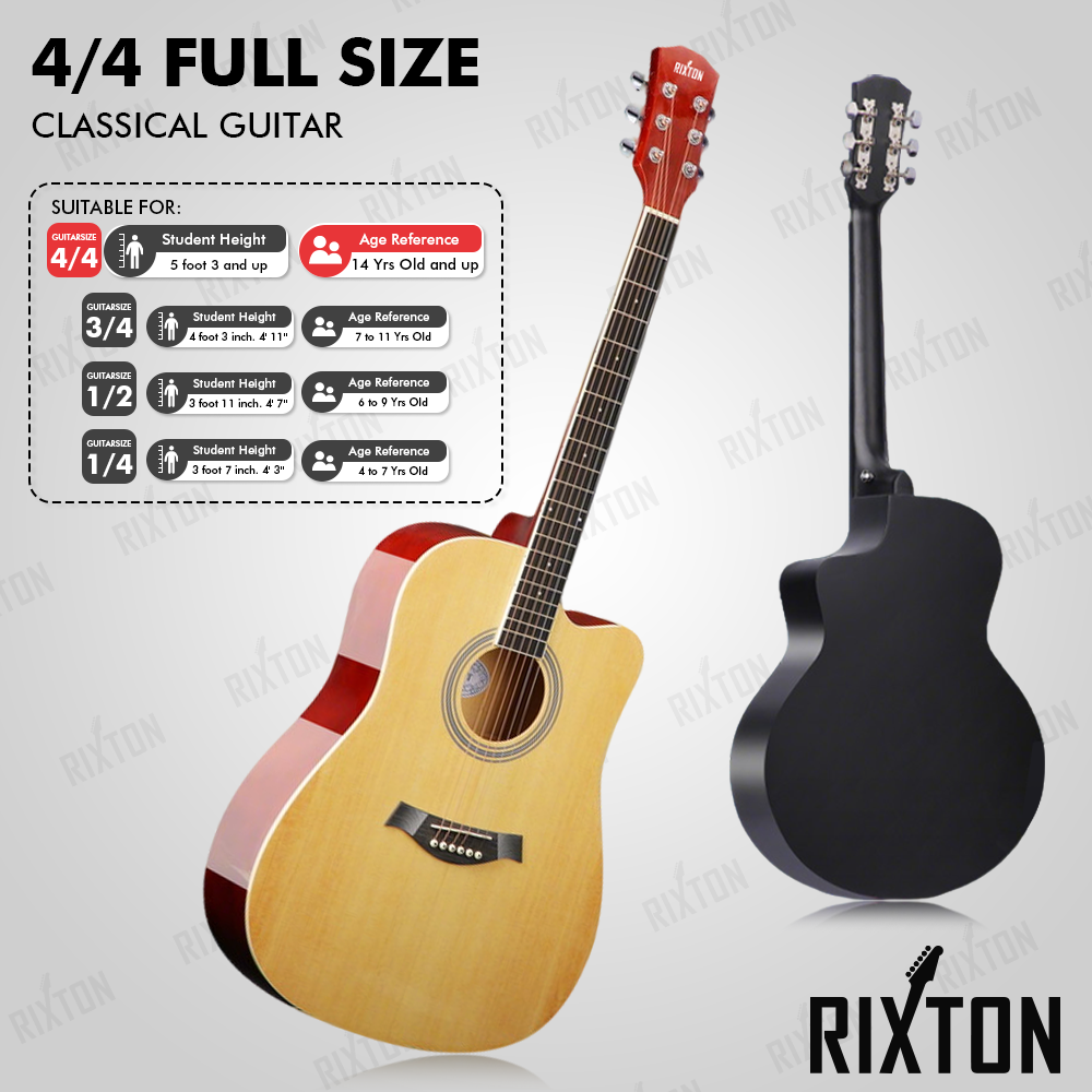 RIXTON Acoustic Guitar For Beginners With Complete Sets 38 Inch And 41 ...