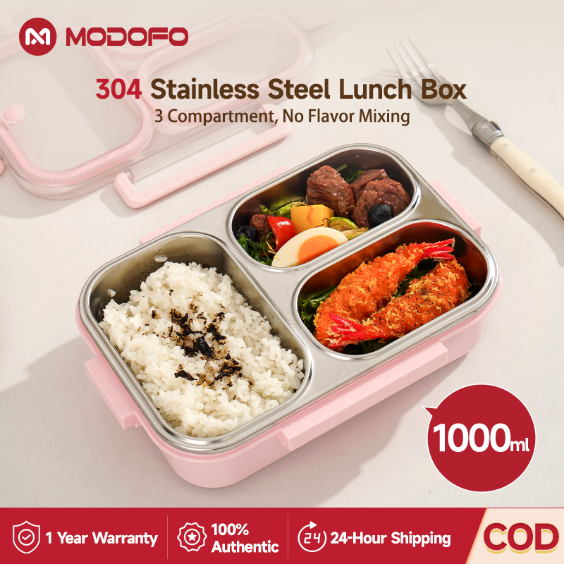 Leak-Proof 304 Stainless Steel Lunch Box 1000ml MODOFO Microwaveable ...