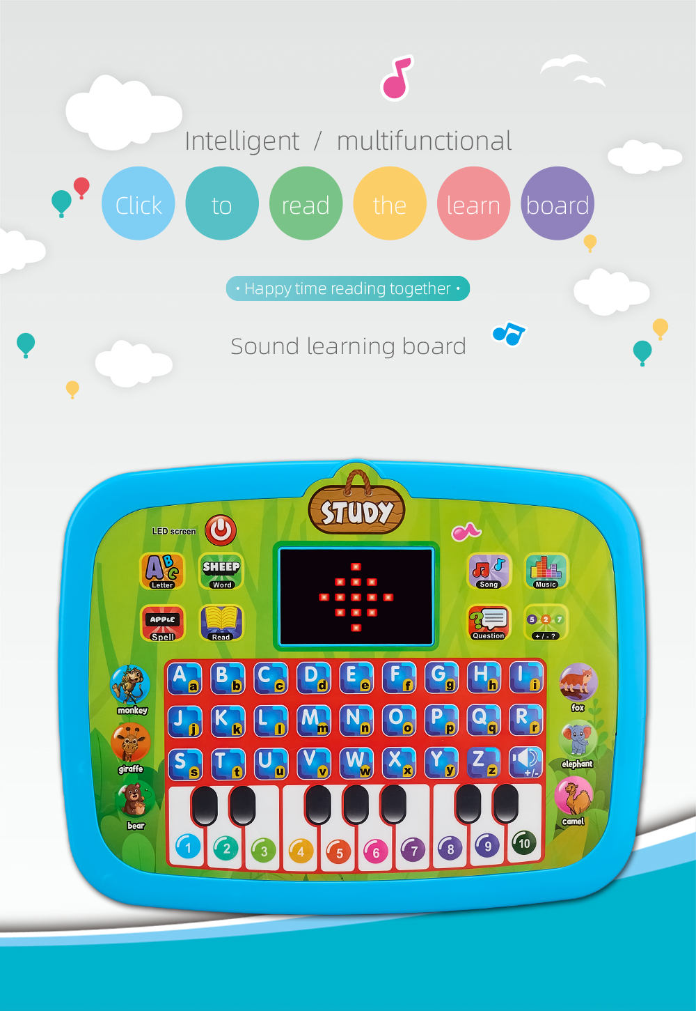 Kids Educational Learning Computer Tablet Learning Toys Baby Character ...