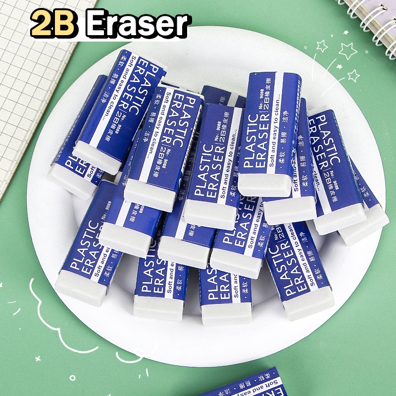 2B/4B 1PC Plastic Eraser PVC Rubber student pencil eraser stationery ...