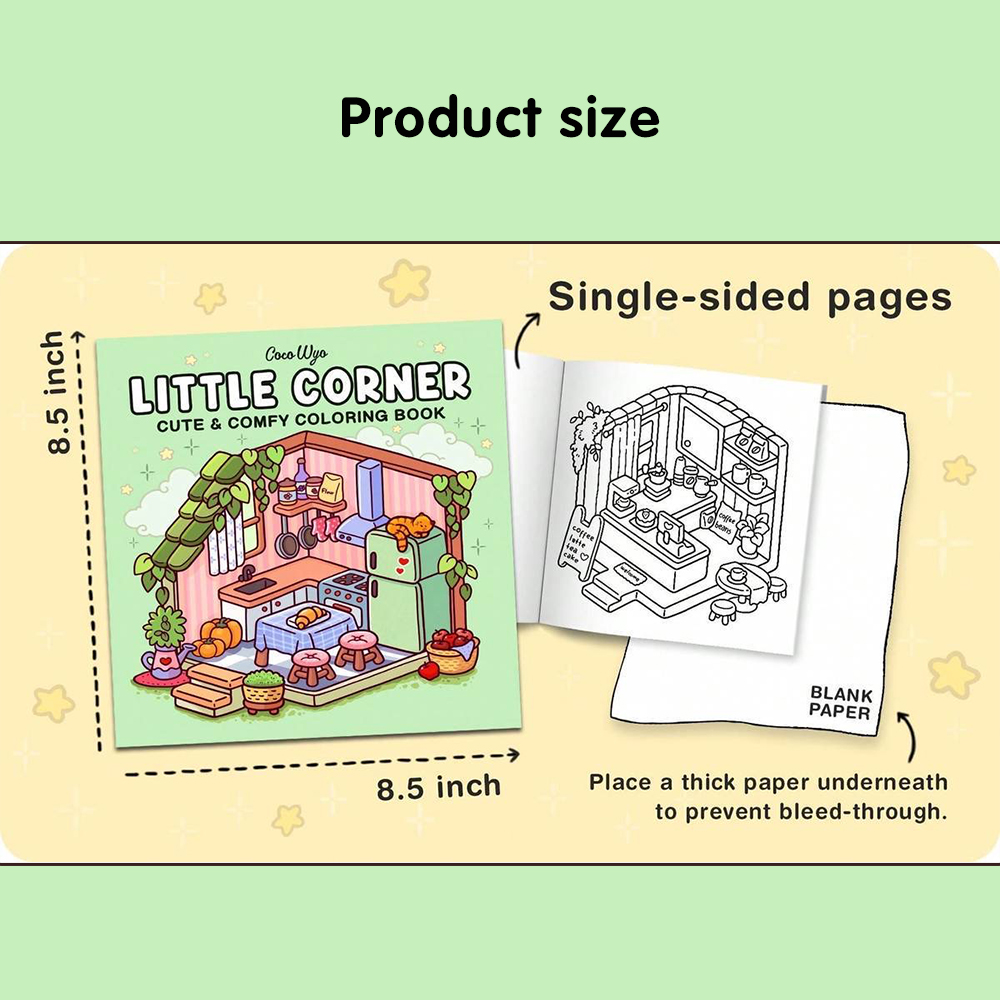 Little Corner Cute Comfy Coloring Book Girl Moments Cozy Spaces for ...