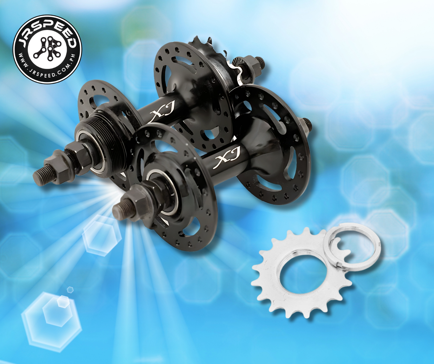 XJ FIXIE FIXED GEAR HUBS PAIR Sealed Bearing (with Cog Lock Ring