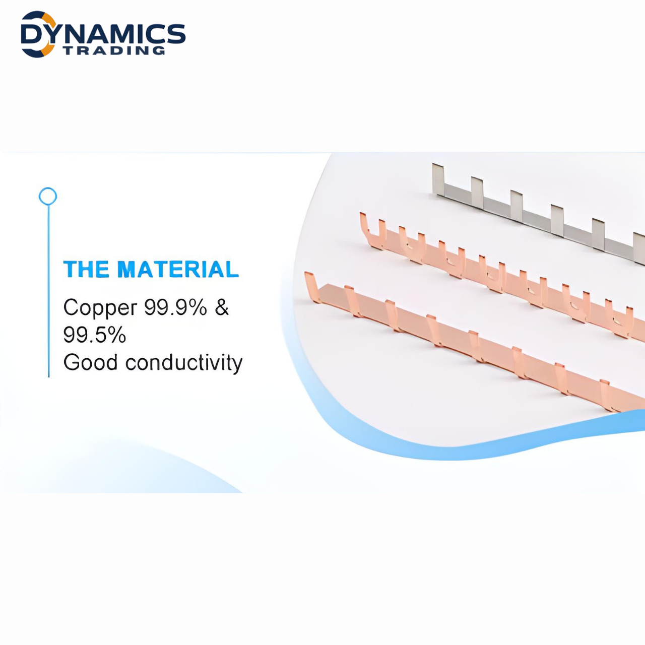 Comb Busbar 2P 63A–100A | Copper Conductive Bar for Circuit Breaker ...