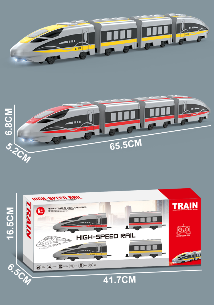 Remote Control Alloy High-Speed Train Toy Realistic Bullet Train Model ...