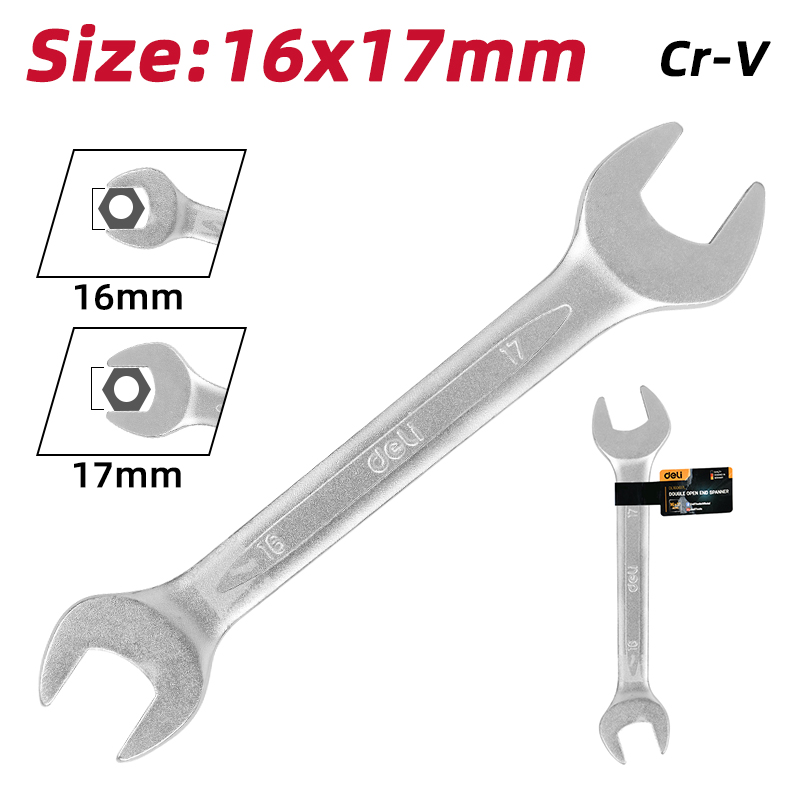 Deli SLIVER Double Open End Spanner L Tibay Durable Easy-grip Rustproof ...
