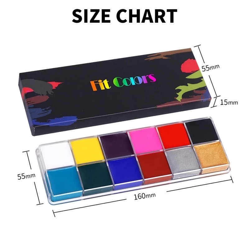 Face Body Oil Painting Paint Set 12 Colors Body Face Paint Makeup ...