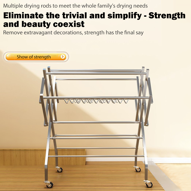 SPACEMADER Foldable Sampayan Multi-rod Stainless Steel Clothes Rack ...