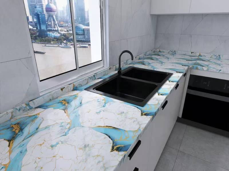 BHW Kitchen Wall Sticker 5M*60CM Marble Granite Design PVC Self ...