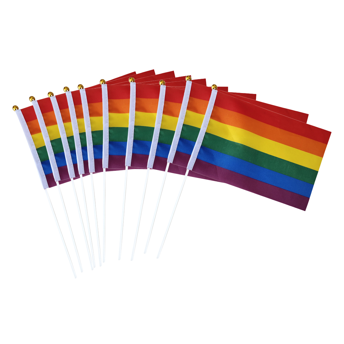 10Pcs/Set Mini Handheld Flag Racing Flag Solid Flaglets with Stick ...
