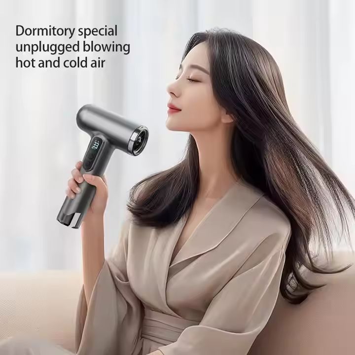 Wireless Hair Dryer Hot And Cold Cordless Hair Dryer Rechargeable Mini ...