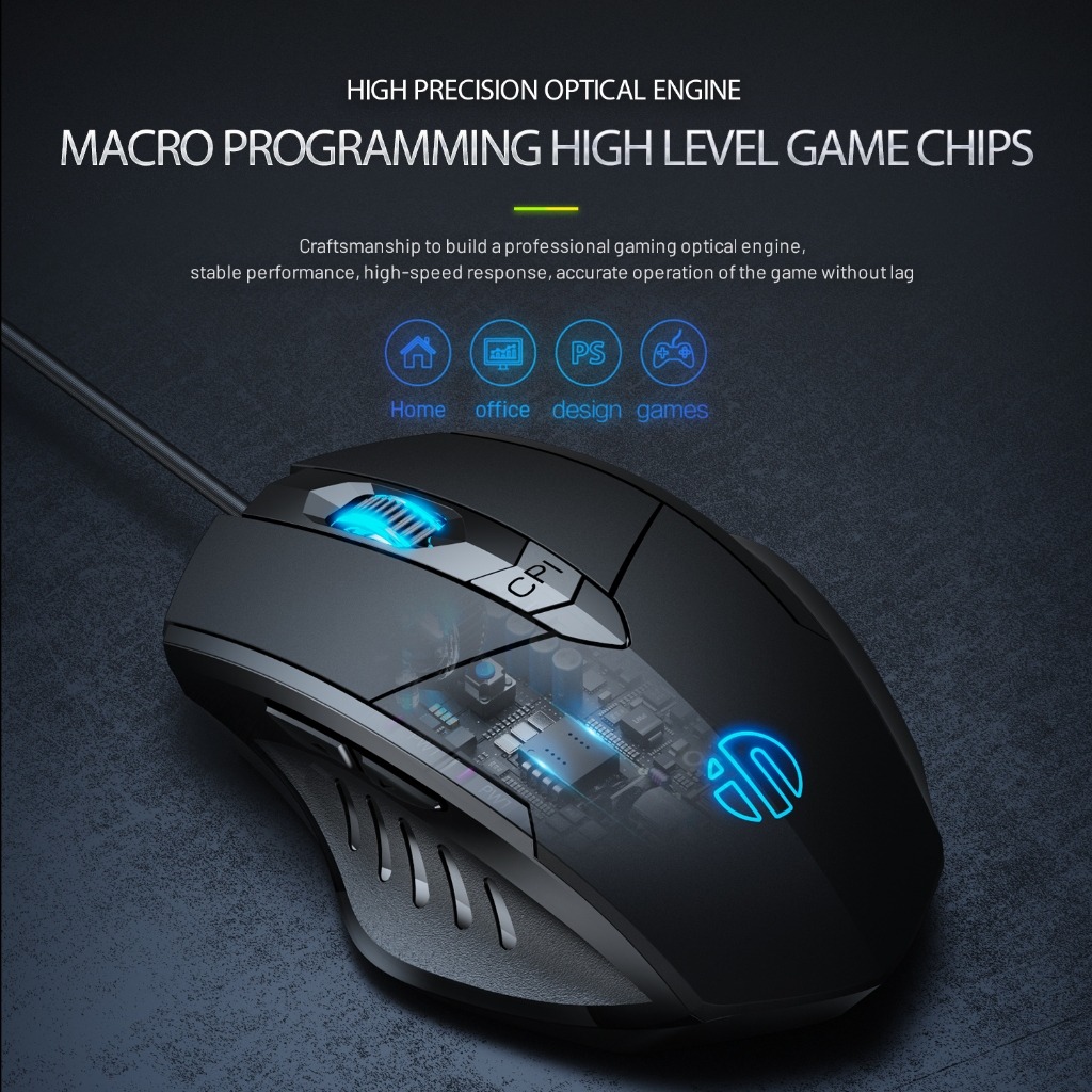 INPHIC W1 Gaming Mouse Wired 7200DPI Optical Mice 6 Programmable ...