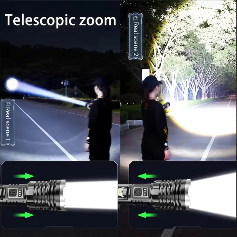Flashlights Waterproof Military USB Rechargeable Japan Zoom LED Flash ...