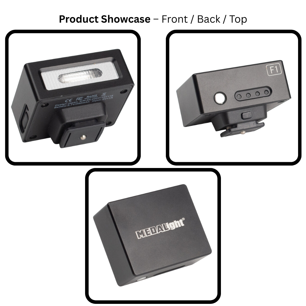 MEDALIGHT F1 Mini Camera Flash w/ Diffuser, for Mirrorless & Other DSLR ...
