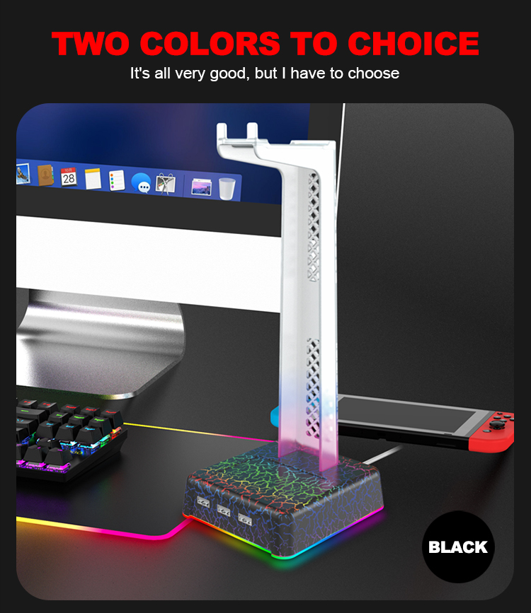 Inplay HS RGB Headpset Stand With USB Hub 3 USB Ports RGB Headset Stand ...