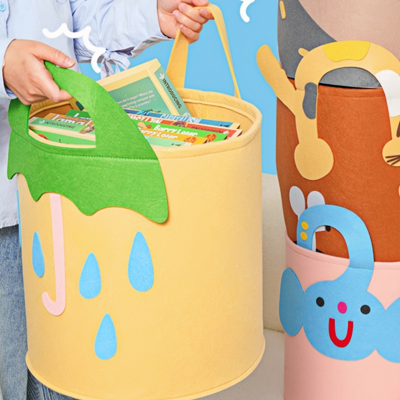 large capacity baby toy storage bucket Felt storage bag Large Laundry ...