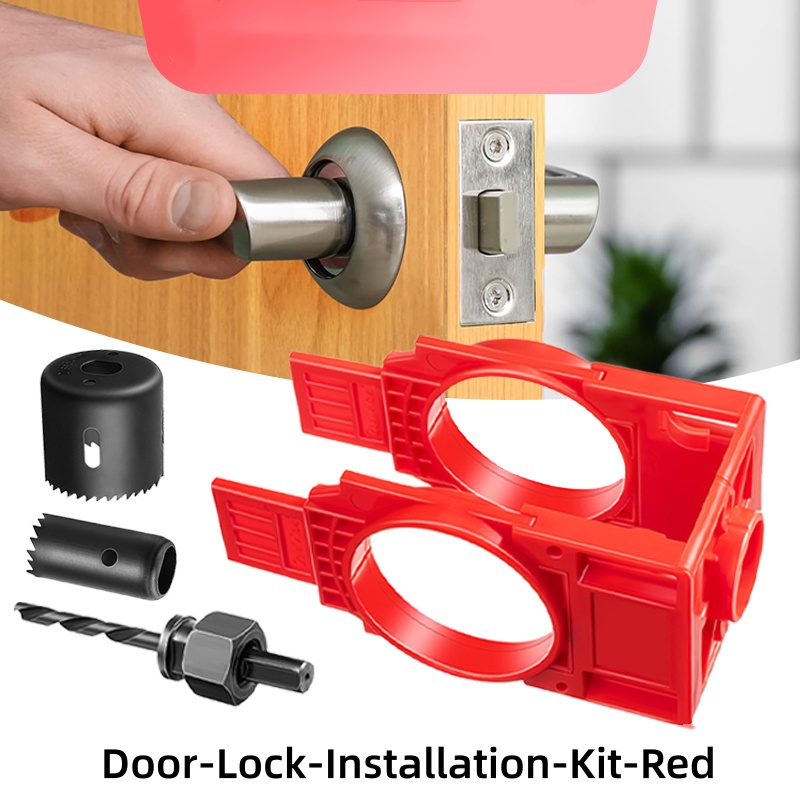 Door Lock Installation Kit Red Hole Saw Knob Installation Hole Drilling ...