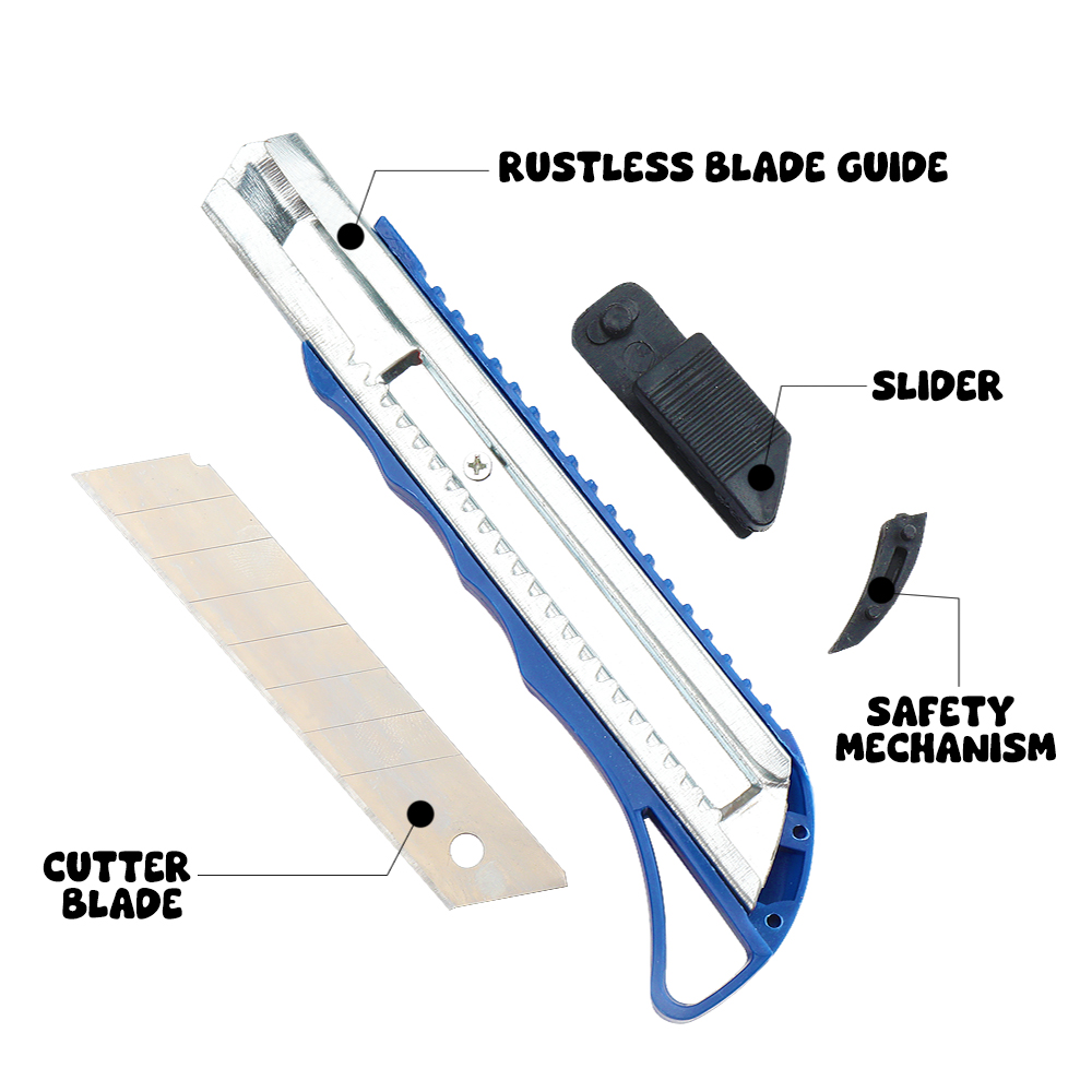 FCI Cutter Knife 18 mm Blade, Sharp Edge Sharp Point End Retractable ...