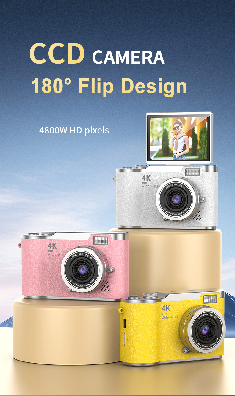 4K HD Digital Camera Flip screen 180° 48MP Photography HD Selfie Mini ...