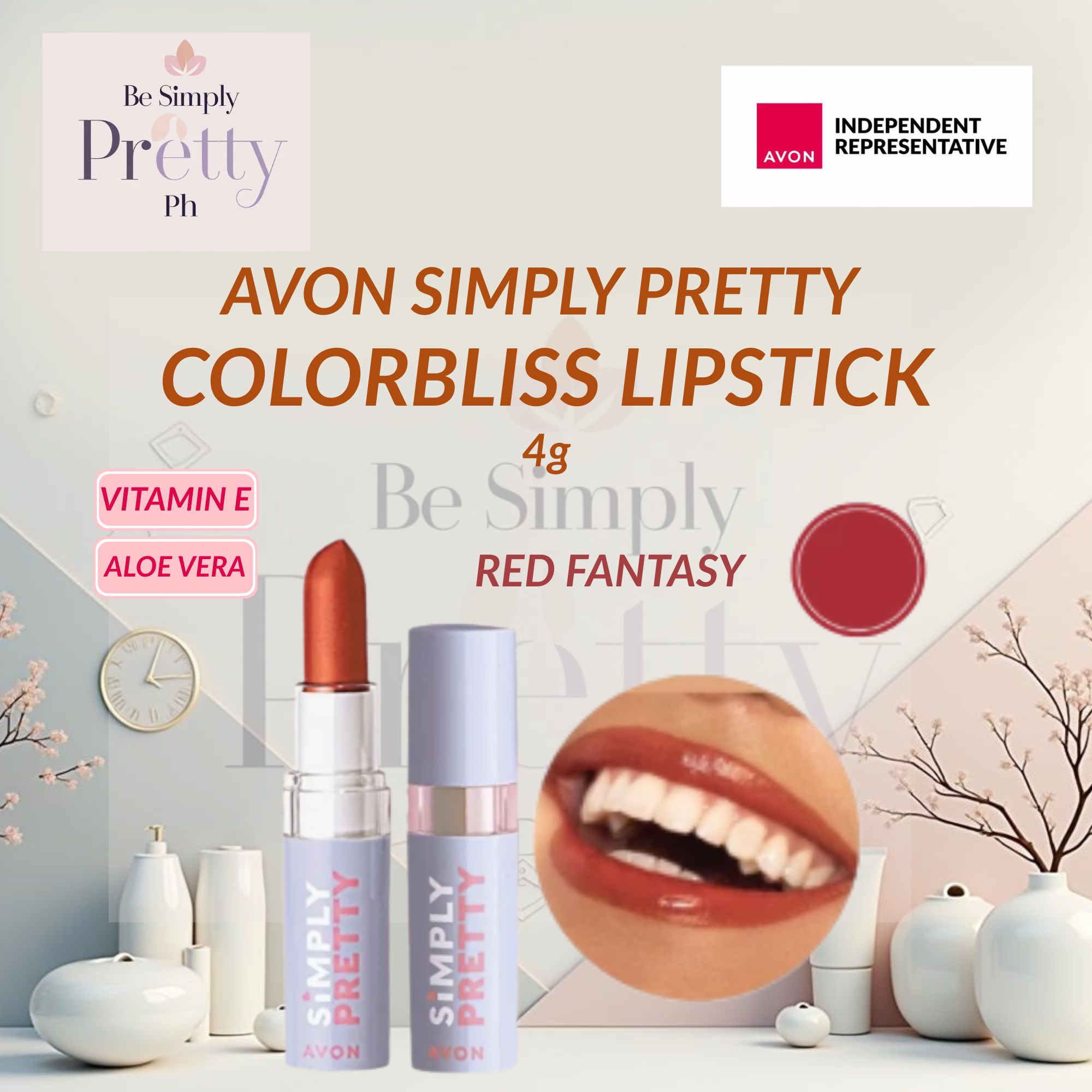 AVON SIMPLY PRETTY COLORBLISS LIPSTICK 4g | Shopee Philippines