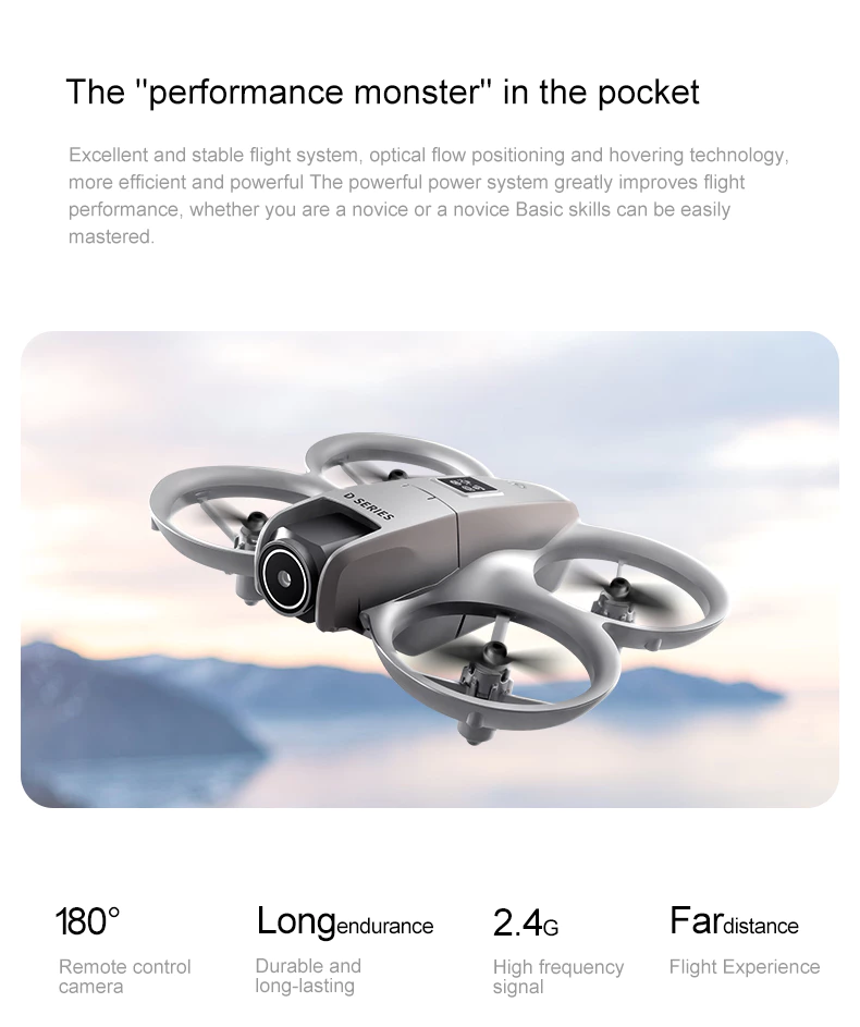 D16 Mini Drone 180 ° Electric 4K Camera Intelligent Obstacle WiFi 2 ...