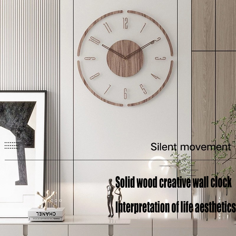 Creative Transparent Wall Clock Elegant Wooden Mute Acrylic Simple ...