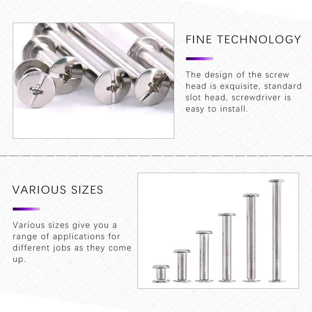 Chicago Screw Plated Steel Flat Head Book Binding Screw Connecting SOLD ...