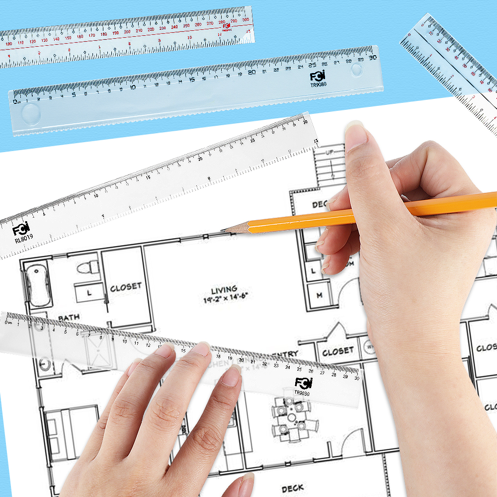FCI Math Geometry Measuring Ruler Set Ruler Protractor Centimeter and ...